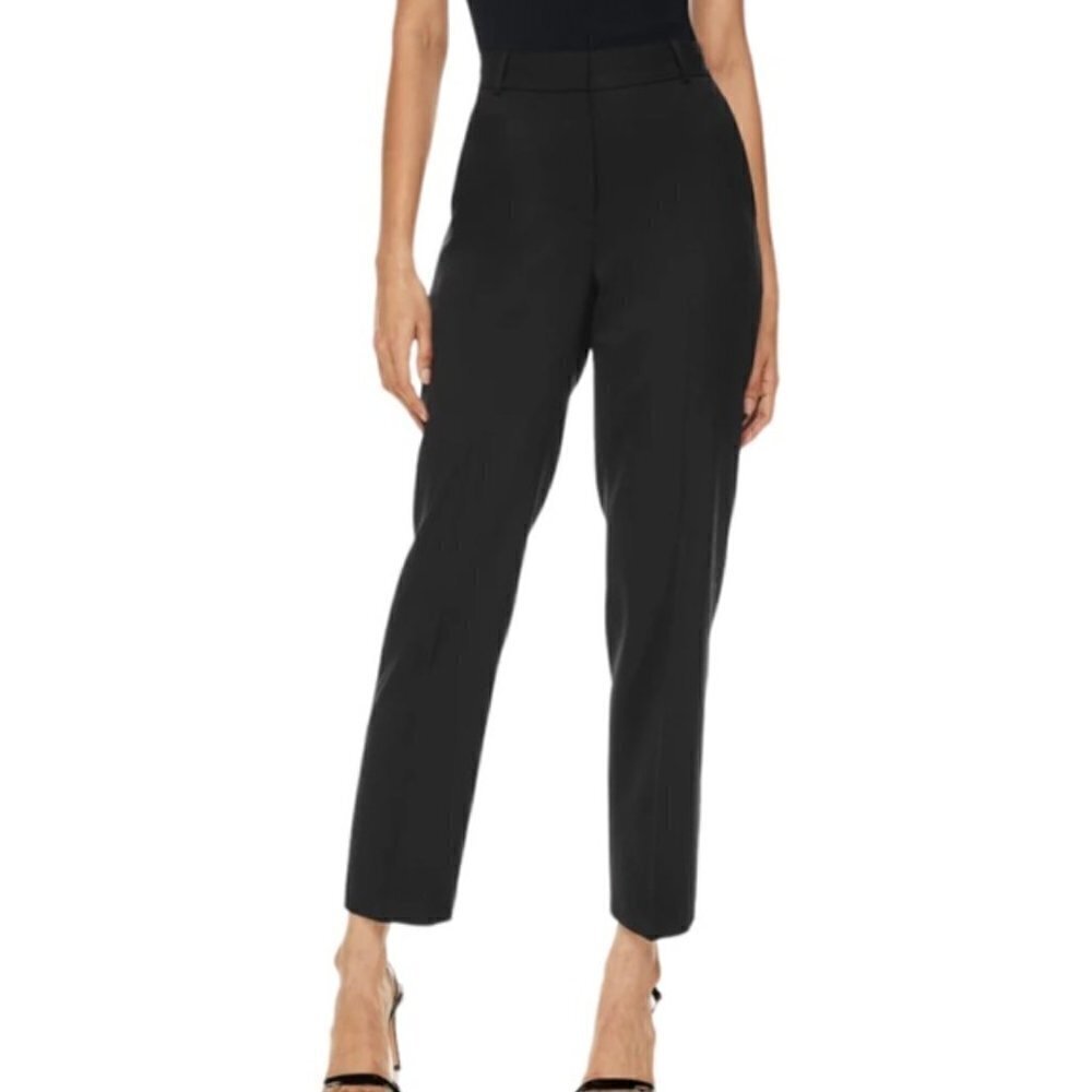 Aritzia Babaton Classic Trouser Mid-Rise Cropped Pants Slim Ankle Black 6